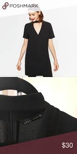 Zara Black Choker Dress Nwt Black Choker Dress Choker Dress Zara Black