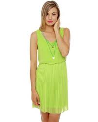 Re Pleat After Me Lime Green Dress Lime Green Dress Colourful Outfits Casual Summer Dresses Sundresses