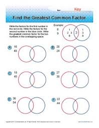 Find The Greatest Common Factor 6th Grade Math Worksheets Common Multiples Greatest Common Factors Common Factors