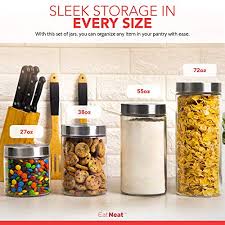 Maybe you would like to learn more about one of these? Eatneat 4 Piece Beautiful Glass Kitchen Canisters With Stainless Steel Lids Food Storage Containers That Offer Modern Style And Clean Kitchen Organization 72 55 38 And 27 Ounce Sizes Pricepulse