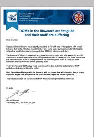 For any problems with computer systems. Ambulance Division Health Services Union It Would Appear That Nsw Ambulance Don T Care About The Illawarra Inspectors The Dom Group Have Requested And Were Promised A 20 Week Trial Of