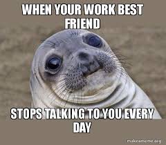 When Your Work Best Friend Stops Talking To You Every Day Squeamish Seal Make A Meme