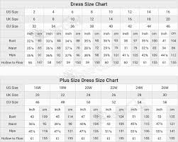 Wedding Gown Dress Size Chart