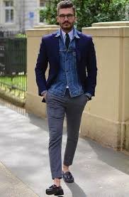 How To Combine Blue Denim Jacket Navy Blue Jacket White Business Shirt Dun Denim Jacket Outfit 2019 Mens Fashion Denim Mens Street Style Mens Outfits