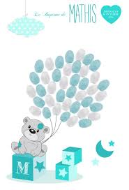 Arbre A Empreintes Bapteme Ourson Ballons Bleu Turquoise Cadeau De Bapteme Original Arbre A Signatures Litt Cadeau Bapteme Cadeau De Bapteme Garcon Bapteme