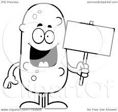 Learn about famous firsts in october with these free october printables. Cartoon Of A Pickle Mascot Holding A Sign Vector Outlined Coloring Page By Cory Thoman 1163925