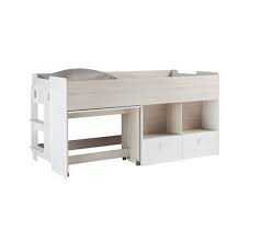 Lit Combine 90x200cm Bureau Game Imitation Acacia Et Blanc Lits But Meuble Canape Achat Meuble Lit
