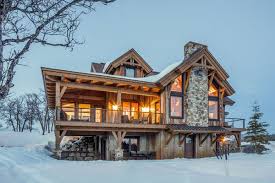 Steamboat Springs Colorado Canadian Timberframes Back Exterior Twilight In 2020 Colorado Mountain Homes Mountain Home Exterior Canadian House