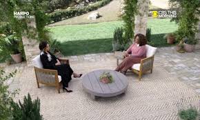 Oprah winfrey interviewing prince harry and his wife, meghan markle.credit.cbs. Hsz6dnjypaet5m