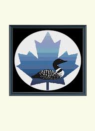Minnesota state bird & flower counted cross stitch pattern. Loon On Maple Leaf Canada Cross Stitch Pattern Etsy Colorful Cross Stitch Patterns Cross Stitch Patterns Cross Stitch