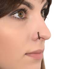 Nose Ring Hoop with Red CZ gemstones