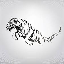 Pin By Thomas Magdeburg On Rose Tribal In 2020 Tiger Silhouette Illustration Design Animal Stencil