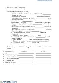 Aggettivi Possessivi Foglio Di Lavoro Interattivo In 2020 School Subjects Interactive Workbook