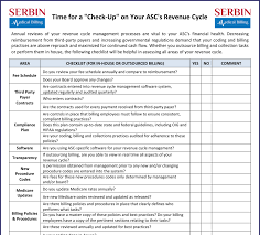 Regular complete physical examination is recommended for everybody complete diagnostics of the body offered at anadolu medical center in turkey is based on strict scientific please specify these drugs in your drug use form and send it to fax number 0 (262) 654 05 84. Asc Revenue Cycle Check Up Checklist Serbin Medical Billing Personalized Revenue Cycle Services For Ascs