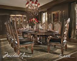 Aico Villa Valencia 9 Pc Rectangular Table Set In Classic Chestnut By Dining Rooms Outlet Pedestal Dining Table Formal Dining Room Sets Rectangle Dining Table