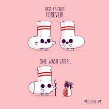 Cute Socks Character Illustration Best Friends Forever 2019 Top Inspiration Funny Artwork By Naolito Illustr Funny Illustration Funny Doodles Funny Drawings