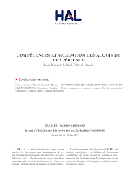 Remuneration jury titre professionnel afpa. Pdf Competences Et Validation Des Acquis De L Experience