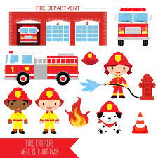 Firefighter Clipart Fire Fighter Fireman Fire Engine Etsy Firefighter Clipart Firefighter Fireman