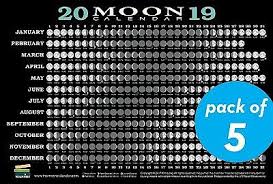 2019 Moon Calendar Card Lunar Phases Eclipses And More Cards By Long Ki 9781615194537 Ebay