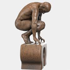 3d Model Modern Sculpture Crouching Man Modern Sculpture Sculpture 3d Model