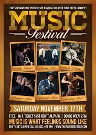 Yellow with instrument music tutor flyer. Music Festival Flyer Psd Template To Customize With Photoshop