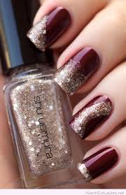 Burgundy And Gold Glitter Christmas Nails Jpg 550 851 Sparkle Nail Designs Festival Nails Sparkle Nails