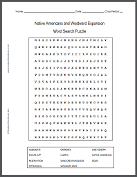 Native Americans And Westward Expansion Word Search Puzzle Free To Print Pdf File For High Scho Westward Expansion Native American Words Word Search Puzzle