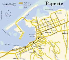 Scheme and satellites photos view; Papeete Tahiti Island French Polynesia Cruise Port Schedule Cruisemapper