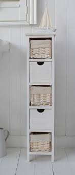 Tall Narrow 20 Cm Bathroom Freestanding Cabinet With Baskets And Drawers Freestanding Bathroom Cabinet Bathroom Freestanding Small Bathroom Storage