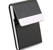 1-Pack Business Card Holder Case – PU Leather & Slim Metal Pocket Card  Holder with Magnetic Shut TIKA