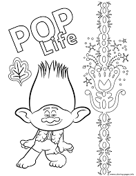 Branch From Trolls 2 Coloring Pages Printable