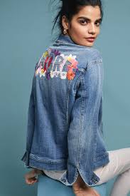 Pilcro Amore Embroidered Denim Jacket Embroidered Denim Jacket Denim Jackets