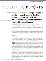 Accedi ai servizi per gestire il tuo conto. Pdf Author Correction Lymphoblastoid Cell Lines From Diamond Blackfan Anaemia Patients Exhibit A Full Ribosomal Stress Phenotype That Is Rescued By Gene Therapy