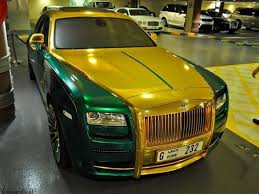 Green And Gold Rolls Royce Dubai Autos Luxus