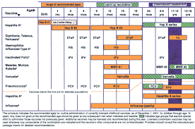 the 2002 recommended childhood immunization schedule and