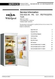 Ikea Avkyld 502 822 95 Re 121 Refrigerator Service Manual Refrigerator Service Manual Refrigerator