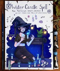 Spellbook Water Candle Spell By Https Www Deviantart Com Larienne On Deviantart Candle Spells Candle Art Drawing Water Candle