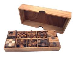 New educational wood puzzles material: Handmade Ten Brain Teasers With The Puzzle Showcase 10 Wooden Game Gift Set Wooden Puzzles For Adults Buy Online In Bermuda At Bermuda Desertcart Com Productid 74345213