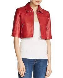 Maje Brittany Cropped Leather Jacket Women Bloomingdale S Cropped Leather Jacket Jackets Leather Jacket