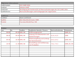Hier finden sie zum auditbericht muster / vorlagen. Vorlage Iso 13485 Auditplan