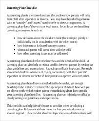 The aoc is mandated to distribute this form for the use of. Free 9 Parenting Plan Samples In Pdf