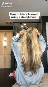 How To Fake Blowout Using Straightener Video Blowout Hair Hair Tutorial Hair Styles