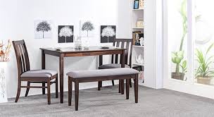 Deluca Mini 4 Seater Dining Table Set With Bench 4 Seater Dining Table Dining Table With Bench Dining Table Setting