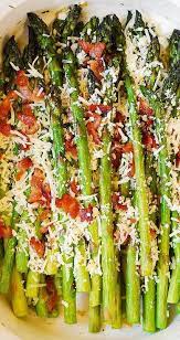 Oven Roasted Asparagus With Bacon Garlic And Asiago Cheese Asparagus Recipes Oven Asparagus Recipes Baked Vegetable Recipes
