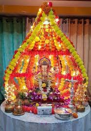 Now that picking a theme for almost every celebration has become a trend we suggest you pick a theme for your ganpati mandap decoration this year too! 27 Best Trending Ganesh Chaturthi Decoration Ideas For Home 2019 Ganpati Decoration Design Ganesha Decoration Ganesh Chaturthi Decoration