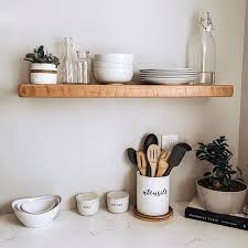 A great place for picture frames or pretty collector cups. American Boulangerie Floating Shelves 2 Barnwood Designs