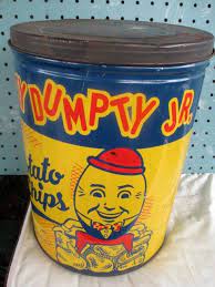 Humpty Dumpty Jr Potato Chips Advertising Tin Vintage Tins Vintage Packaging Vintage Tin