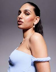 Princess Polly textured twist off shoulder top in baby blue