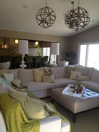 Light Family Room Sectional Like Colors Light Fixtures Layout Family Room Family Living Rooms Living Room Furniture Layout