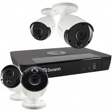Best Buy Swann 8 Channel 4 Camera Indoor Outdoor Wired 4k Ultra Hd 2tb Nvr Surveillance System Black White Swnvk 885804 Us Surveillance System Wireless Home Security Systems Home Security Systems